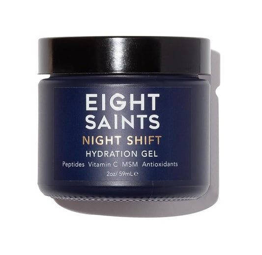 Eight Saints Night Shift Anti-Aging Gel Face Moisturizer, Natural and Organic Anti Wrinkle Night Cream Gel For Face To Reduce Fine Lines and Wrinkles, 2 Ounces