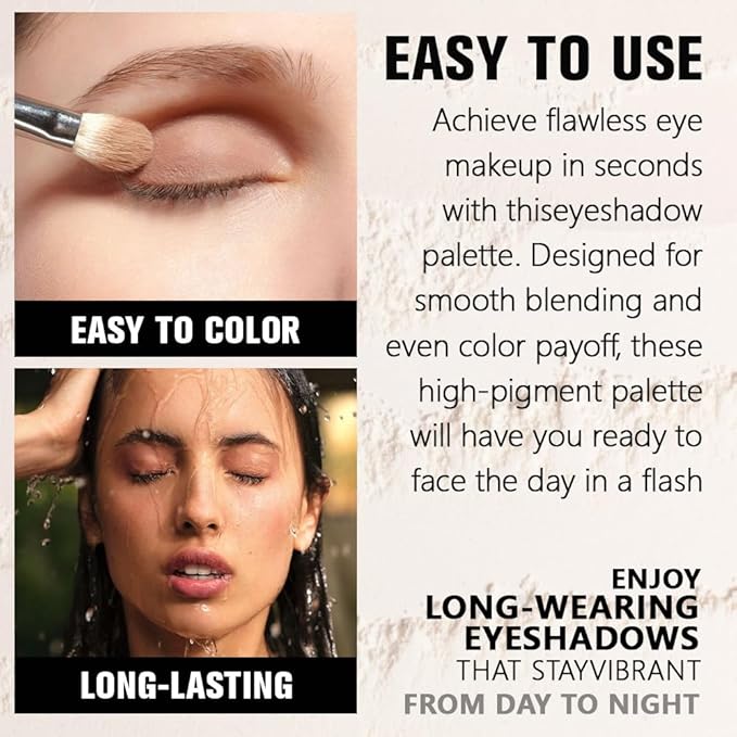 Sky Blue Single Metallic Shimmer Eyeshadow Makeup, Neutral Powde Eye Shadow for Women, Sky Blue Metallic Glitter Singles Eyeshadow Palette Pigmented Waterproof, Girls Monochrome Eyeshadows Gift