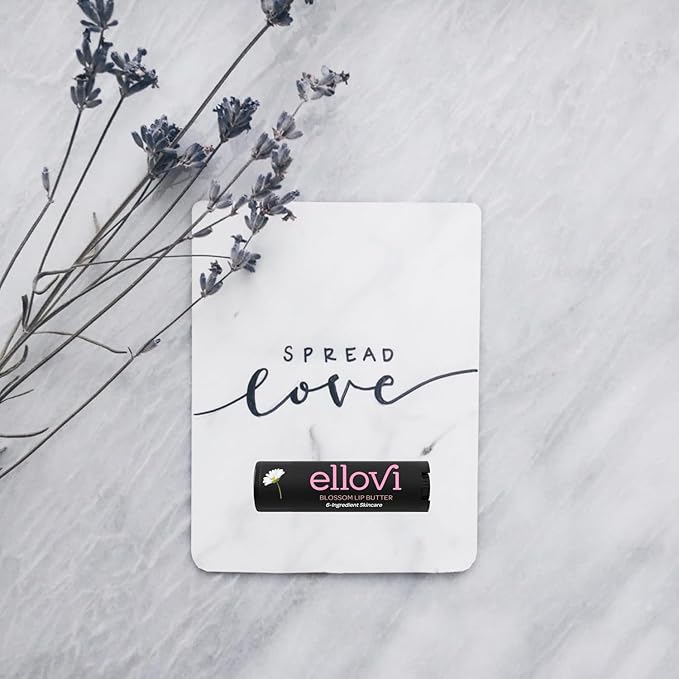 Natural Lip Butter Lip Balm - Blossom - Pure Enough to Eat - Made With Just 6 Vegan Ingredients - Moisturizing Lip Care for All Day Hydration (Single)