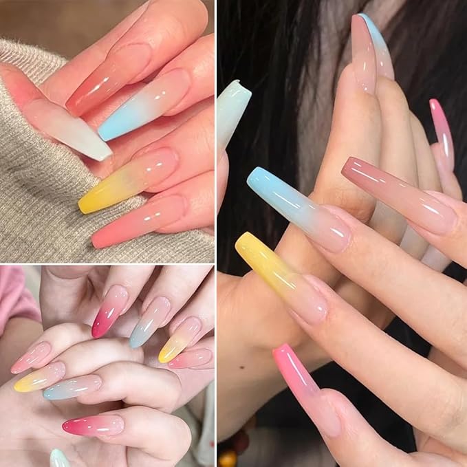 Neon Phosphor Nail Powder Set - 10 Colors, Fluorescent Glitter Gradient, Iridescent Rubbing Dust, Ombre Brush for DIY Nail Art