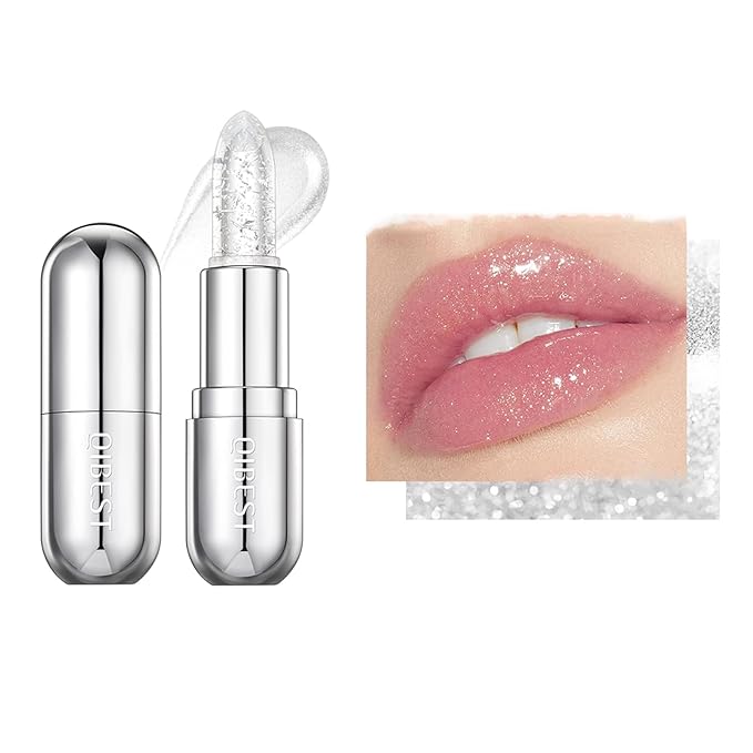 Glimmer Balm, pH Lip Balm, Magic Color Changing pH Lipstick, Moisturizing Tinted Lip Balm, Lip Glowy Balm, PH Reacting Lip Balm, Hydrates & Plumps, Pink Shimmer Lipstick (01# Colourless)