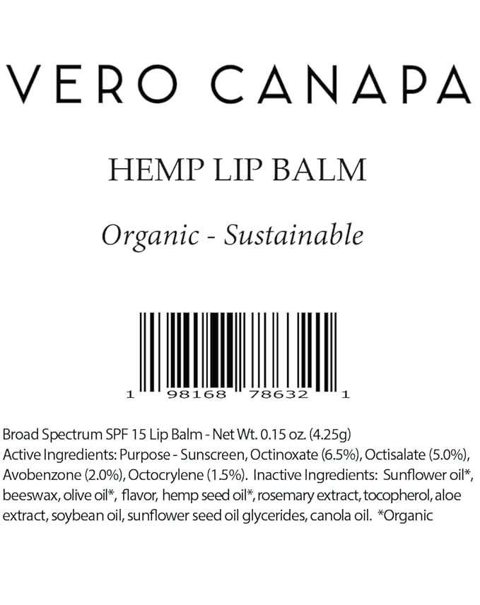 Natural Organic Hemp Lip Balm with SPF - 3 Pack | Lip Moisturizer |Sunscreen Lip Balm | SPF Lip Balm | Lip Care | Lip Balm Hydrating | Lip Balm Bulk | Lip Balm SPF | Lip Care Products