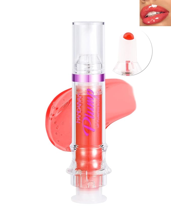 Spicy Lip Plumping Booster,Plumping Lip Oil with Chili Extract, High-Shine Smooth Fuller Lips, Hydrating & Volumizes Lip Glaze, Plump and Pout Lip Plumper Lipstick, Christmas Makeup Gift for Women-04#