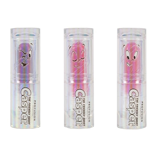Profusion Cosmetics Casper The Friendly Ghost 3 PC Lip & Cheek Balm Set, Moisturizing Clear Shine Lip Balm and Nourishing Cheek Balm, Unique Makeup Blending Formula, Easy Apply and Long-Lasting Wear