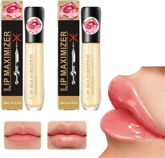 Vitamin E Lip Plumping Serum, Lip Hyaluronic Lip Plumper, Lip Plumping Serum Instant Lip Balm for Moisturize, Eliminate Dryness Wrinkles Enhances Plump Gloss (2PC)