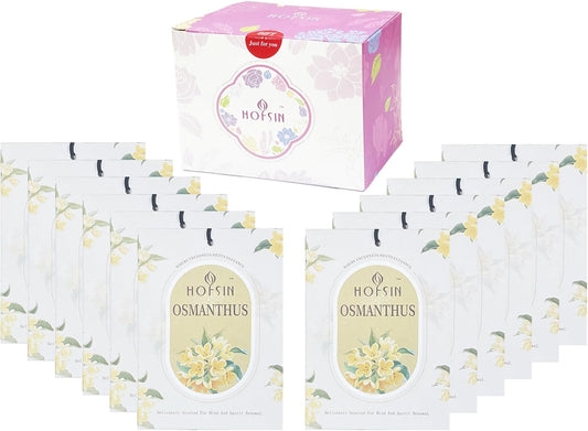 12 Packs Fragrance Bags with Hanging Strings, Air Freshener Deodorizer for Closet and Drawer,6 Scents Option- Lavender,Magnolia,Jasmine,Rose,Osmanthus,Gardenia (Osmanthus)
