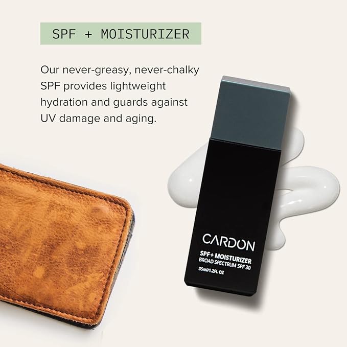 Cardon Jet Set Travel Sized Mens Skin Care Kit, Cactus Based Korean Skin Care Men, Includes SPF Sunscreen Moisturizer, Dark Circle Eye Rescue Cream, Clay Cleanser, 3-in-1 Hydro Gel, Lip Balm- Gift Set