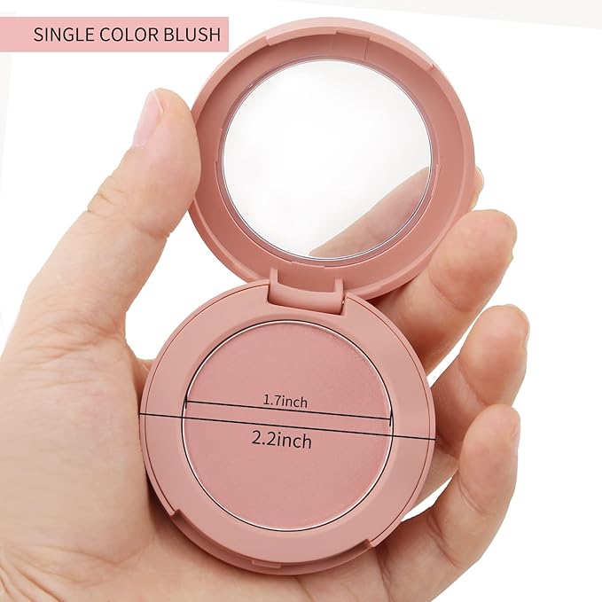 Boobeen Powder Blush, Single Color Blush Face Blush Palette Matte Baked Cream Blush Makeup Powder, High Pigment Pressed Blush for Create a Natural Cheek Flushed Look