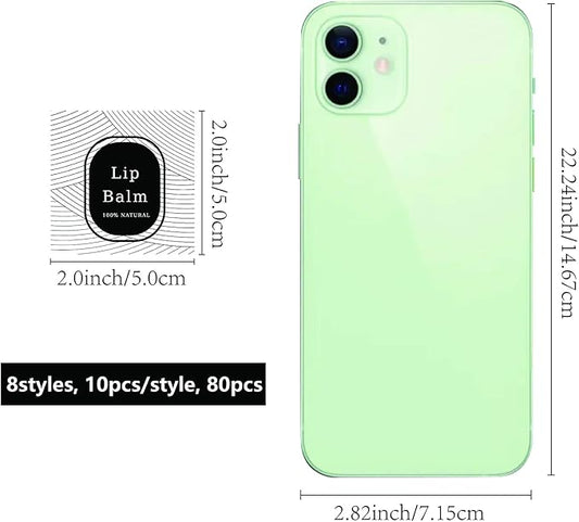 CRASPIRE Lip Balm Labels 80pcs Homemade Lip Balm Labels 2” Clear Lip Balm Labels for Tubes Printable Waterproof Lip Balm Stickers Labels for Lip Balm Handcream Candle Container（Geometry）