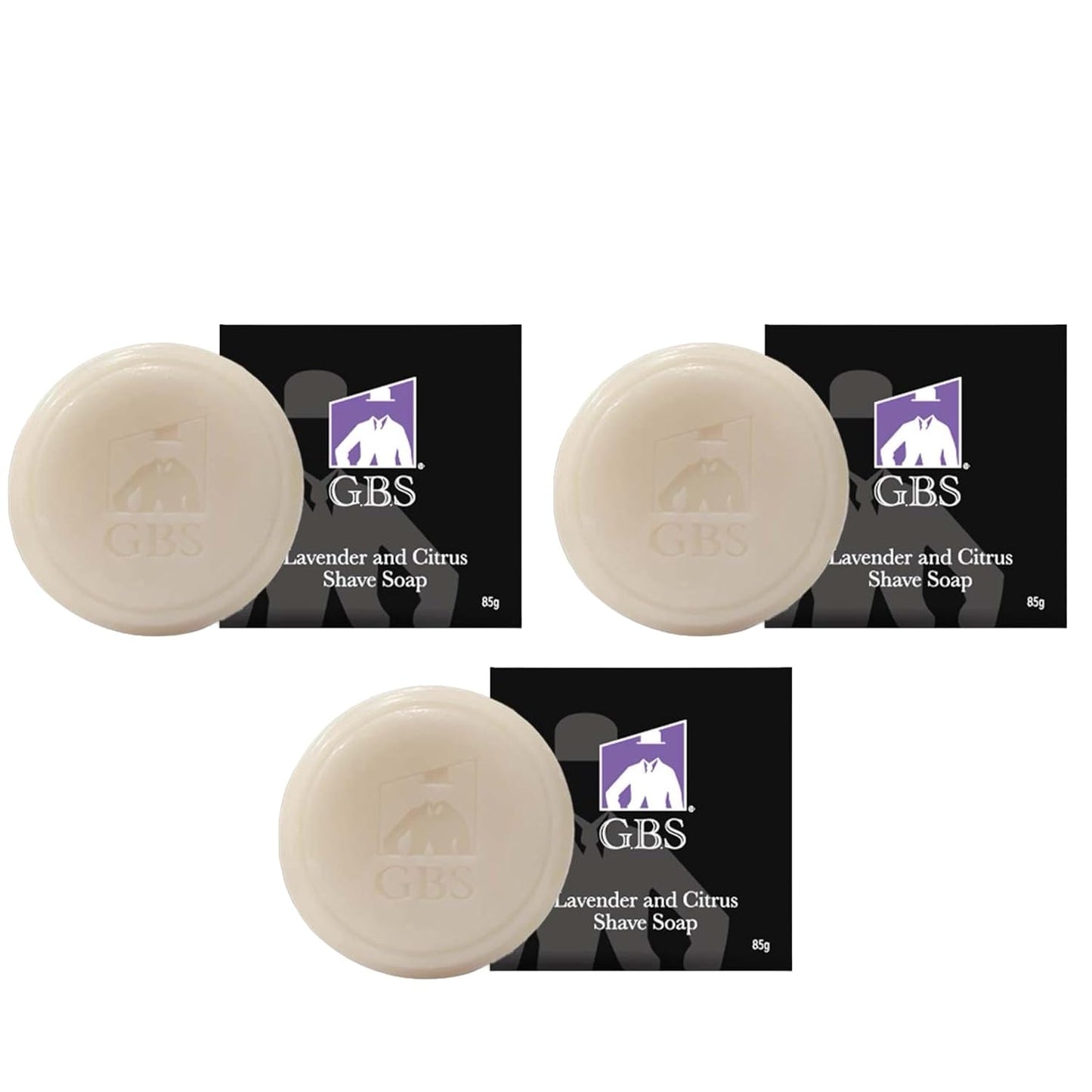 G.B.S Men's Lavender and Citrus Shaving Soap, Pack of 3