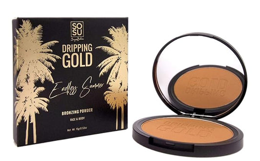 SOSU Endless Summer Matte Bronzing Powder! Face And Body Bronzer Powder! Highly Pigmented Compact Mini Bronzer! Suitable For Face & Body! Choose From Illuminating Or Matte! (Matte)