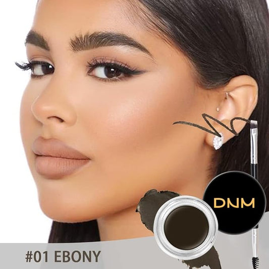 evpct Ebony Eyebrow Powder Pomade Gel Shaper Makeup Kit with Dual-ended Brush, Eyebrow Stencils Kit for Women Shaping, Eye Brow Pomade Stencil Shaper Tinting kits for Women, Long Lasting Waterproof