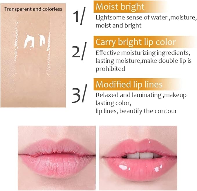 Vitamin E Lip Plumping Serum, Lip Hyaluronic Lip Plumper, Lip Plumping Serum Instant Lip Balm for Moisturize, Eliminate Dryness Wrinkles Enhances Plump Gloss (2PC)