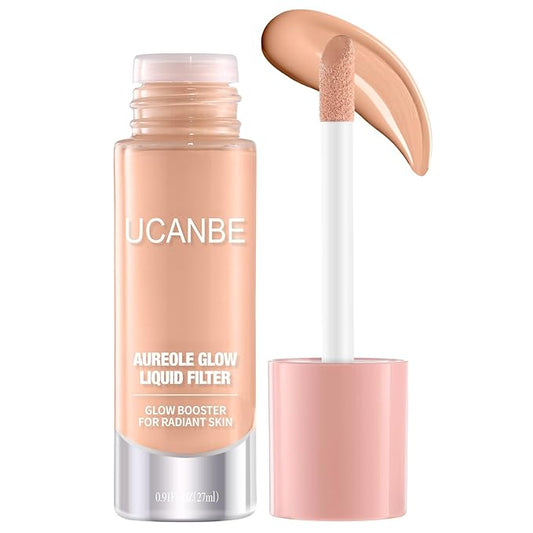 UCANBE Halo Glow Liquid Filter, Face Complexion Booster For Radiant Skin All Day Longwear, Soft-Focus Look Sodium Hyaluronate Vegan & Cruelty-Free - 0.91OZ Light Fair