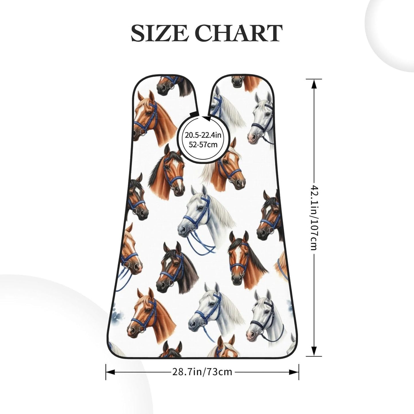 Waterproof Grooming Apron, Non-Stick Beard Bib with Suction Cups, for Animal Wild Horse Painting