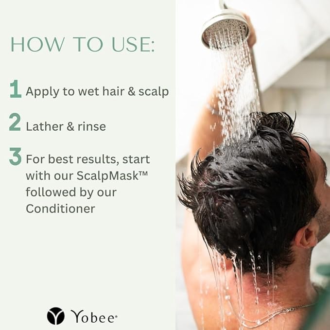 Yobee Naturally Rebalancing Shampoo | Dry, Flaky & Itchy Scalp Care with Para Probiotics, Organic Honey & Turmeric, Vitamin B12 & Oat Extracts | Dandruff & Psoriasis Relief (2 Bottles)
