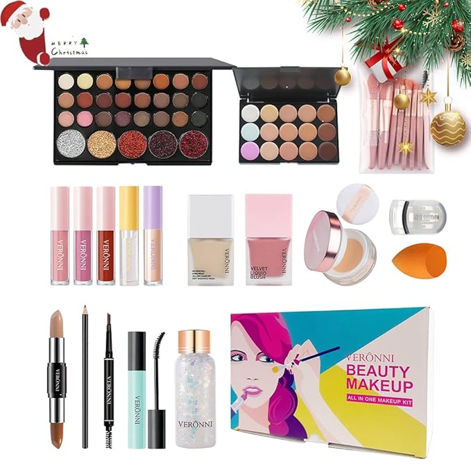 VERONNI All in One Makeup Kit,Eye Face Lips Makeup For Mother's Day,Multipurpose Women's Makeup Sets,Beginners and Professionals Alike (All in one makeup set)