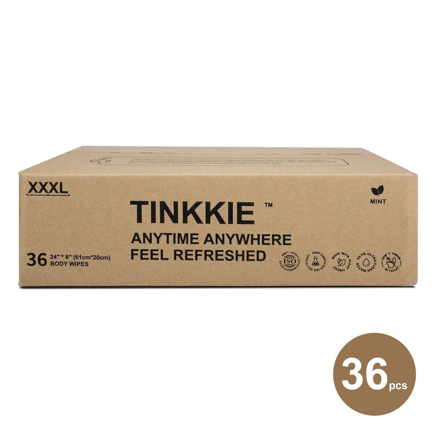 5X Larger Extra Large Body Wipes for Bathing No Rinse 36 Pack, Cooling Travel Pack for Outdoors Sports, Portable Disposable Body Cleansing Towelettes, Great for Gym, Camping