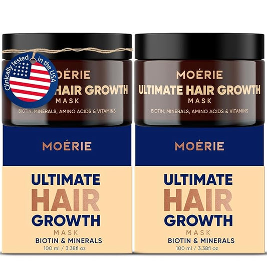 Moerie Hair Growth & Repair Mask - Restorative, Vegan-Friendly Treatment for Longer, Thicker, Fuller Hair - 100ml, 2 pack