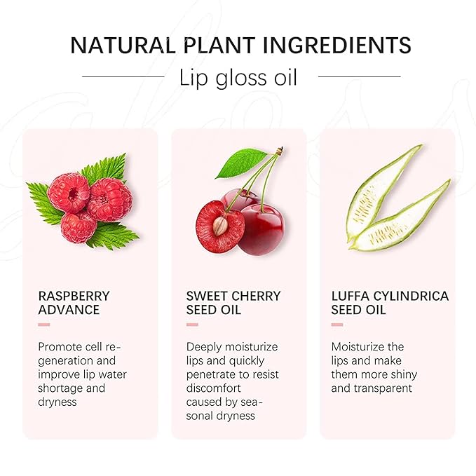 Lip Oil Hydrating Tinted Lip Balm, Plump Lip Gloss Lip Care Transparent Toot Lip Oil Tinted (004# Transparent)