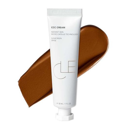 CLE Cosmetics CCC Cream (Warm Deep 501) - Color Correcting Foundation with Sunscreen - Lightweight, Hydrating, Light to Medium Coverage - BB & CC Cream Hybrid - 1 fl oz