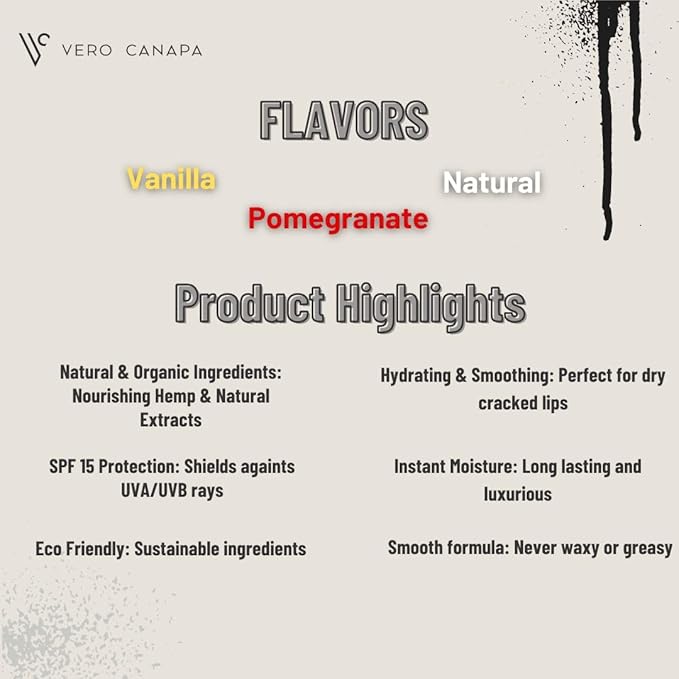 Pomegranate Organic Hemp Lip Balm with SPF - 3 Pack | Lip Moisturizer |Sunscreen Lip Balm | SPF Lip Balm | Lip Care | Lip Balm Hydrating | Lip Balm Bulk | Lip Balm SPF | Lip Care Products