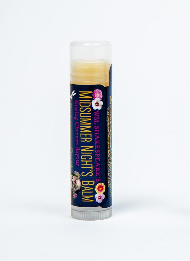 Shakespeare's Midsummer Night's Lip Balm Tube, Cherry Flavored - Cruelty-Free and Made in the USA from Natural and Imported Ingredients