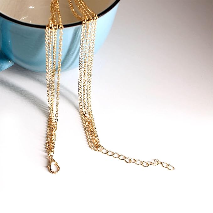 Bohemia Layered Coin Choker Necklace Moon Crescent Pendant Necklace Chain Gold Tiny Ball Necklace Multi Layer Disc Necklace Chain Jewelry for Women and Girls