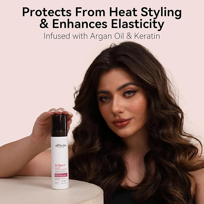 ALFHEIM Argan+ Repairing Leave-In Conditioner | Lightweight Hair Detangler & Anti-Frizz Spray | Moisturizing & Nourishing with Argan Oil, Keratin, Niacinamide | For Dry, Damaged, Frizzy Hair | 5.4 oz