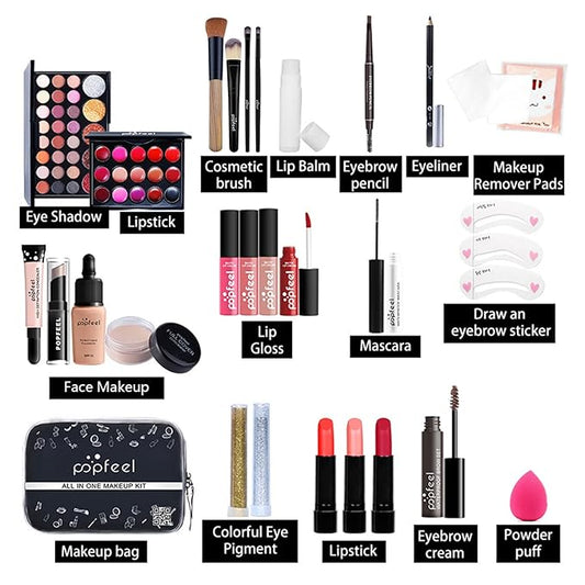 Makeup Kit for Women Full Kit, All-in-one Makeup Set, Include Eyeshadow Palette, Lip Gloss Set, Concealer, Foundation