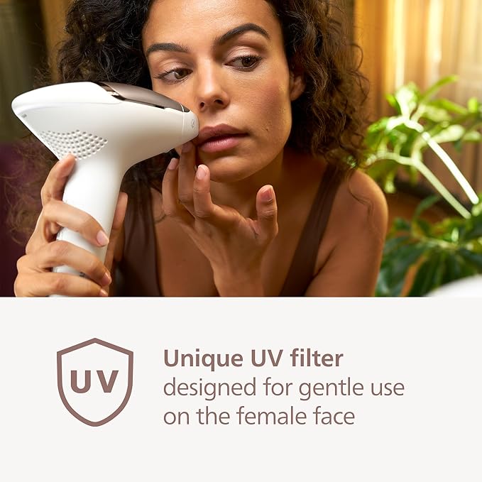 Philips Lumea 9000 Series IPL Hair Removal Device - Alternative to Laser Hair Removal, SenseIQ Technology and Lumea App, 4 Attachments for Body, Face, Bikini & Underarms, for Women & Men, BRI984/03