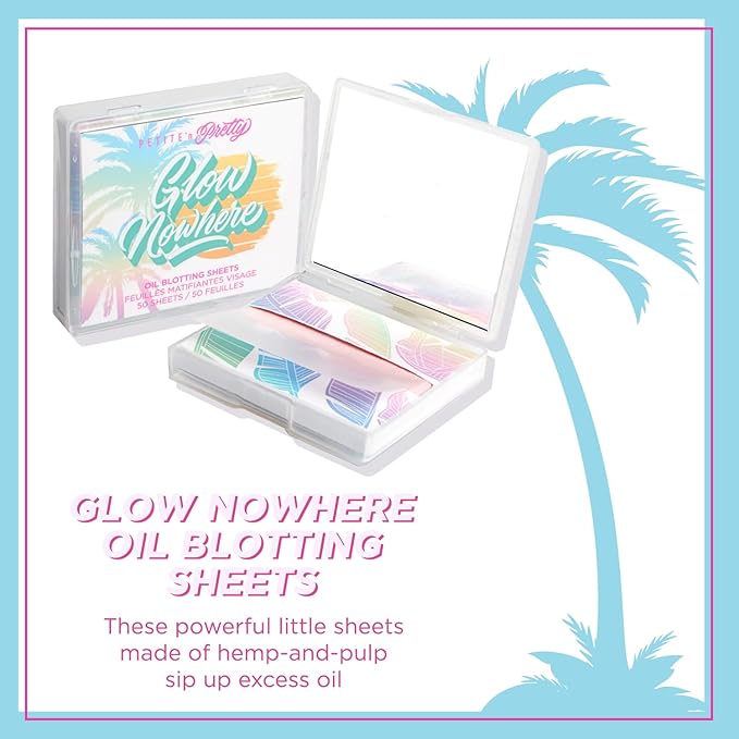 Petite 'n Pretty New Makeup Set - Featherlight Clear Mascara & Brow Gel, Glo$$ Balm, Cloud Mine Backpack, Biodegradable Blotting Sheets + Makeup Bag for Kids, Tweens and Teens