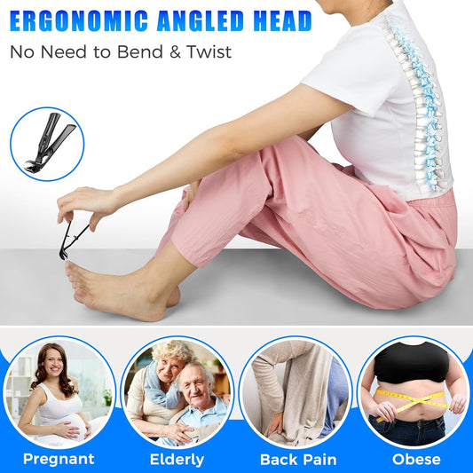 Toenail Clippers for Seniors for Thick Toenails, Heavy Duty Angled Nail Clippers for Seniors with Catcher, Large Toe Nail Clipper Fingernail Cutter for Men with Wide Opening Gifts for Men Dad Him