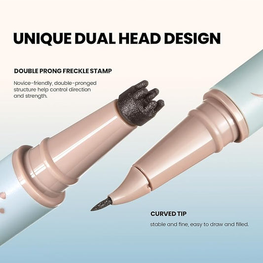 2-in-1 Dual Ended Microblading Freckle Pen & Freckle Stamp,Waterproof Freckle Stamp & Precise 15°Tip for Natural Lifelike Freckle Makeup,Perfect Make up,Last 24Hrs.