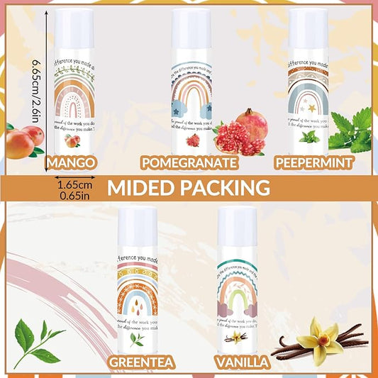 Teacher Appreciation Lip Balm Gifts Rainbow Employee Thank You Gifts for Being Awesome Graduation Party Favor for Teacher Coworkers Women Colleague Staff Friend Volunteer(100 Pcs)