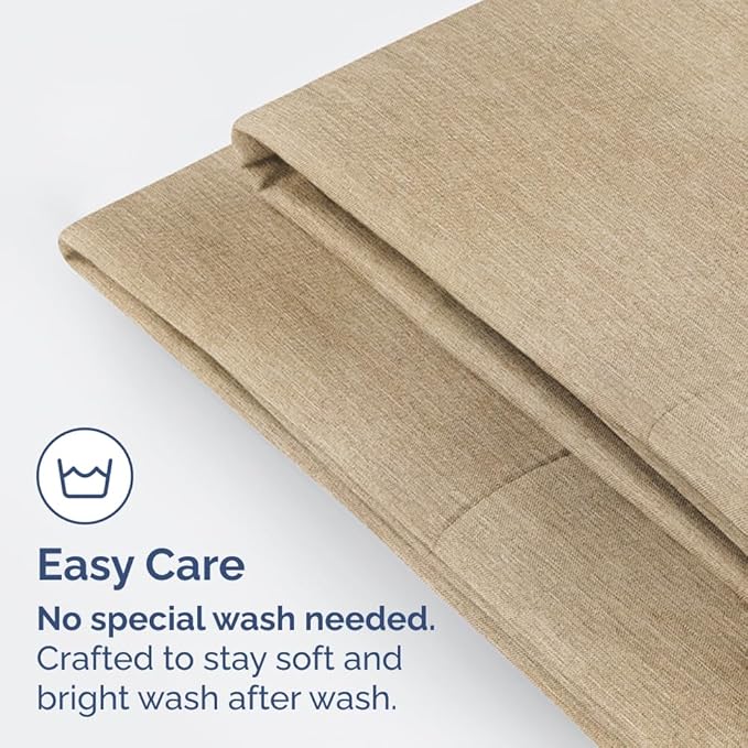 King Pillow Cases Set of 2 - Ultra Soft Hotel Quality Pillowcase Covers - Comfy, Cozy & Wrinkle Free - Shrinkage and Fade Resistant - Machine Washable Pillow Protectors - 2 Piece Set - Heathered Tan