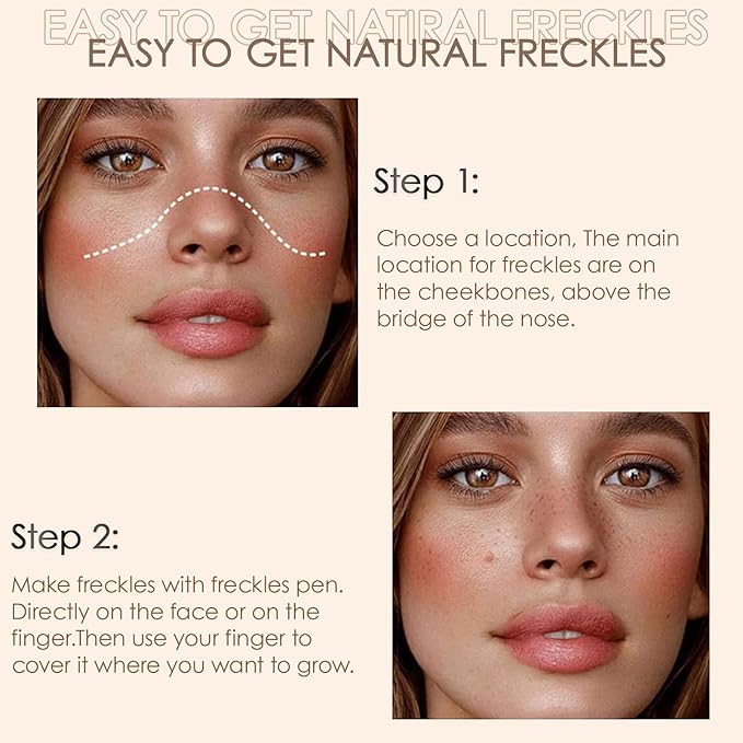 2 Pack Freckle Pen,Liquid Face Fake Freckles Makeup Pen to Create Natural Freckle Makeup and Freck beauty,Fake Freckles Waterproof for Lifelike Sunkissed Makeup,Mole Pen (03Dark+04Espresso)