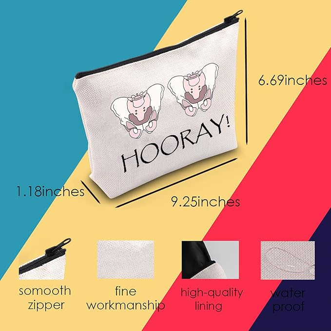 Physical Therapy Gift PT Survival Kit Physical Therapy Assistant Gift Hooray Cosmetic Bag for DPT SPT PTA Pelvic Health Gift (HOORAY!)