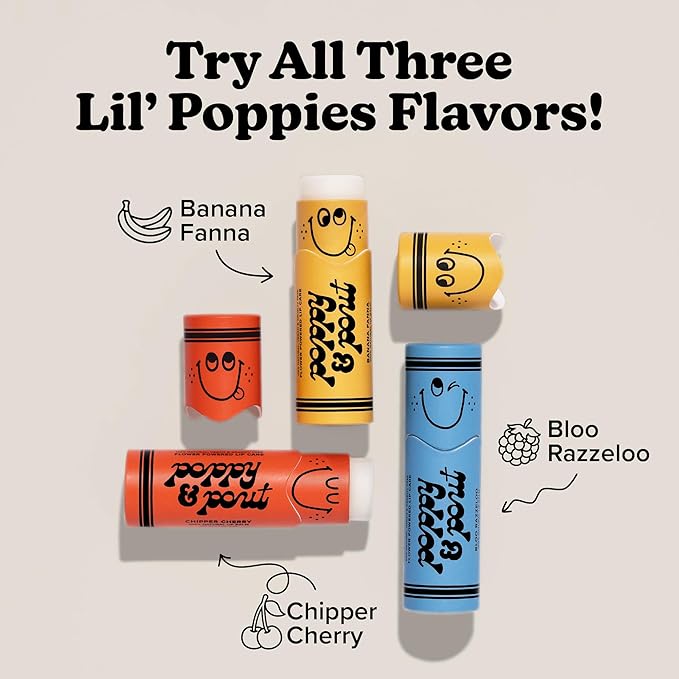 Poppy & Pout Kids Jumbo Lip Balm | All Natural Lip Balms & Moisturizers | Hydrates with Beeswax, Vitamin E, Organic Coconut Oil | Cruelty-Free | Lip Balm in Recyclable Cardboard Tube (Bloo Razzeloo)