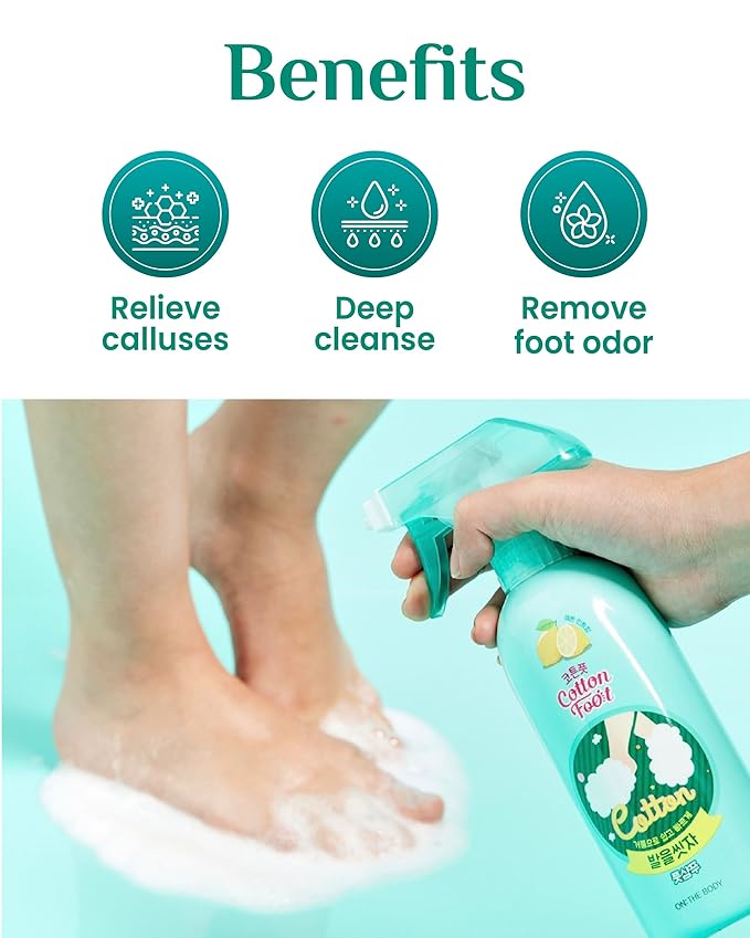 Cotton Foot - Foot Shampoo (Menthol Cooling, 13fl oz) - Refreshing Cleanse Spray, Deodorizing Foot Care Wash. Foaming Wash, Easy to Use