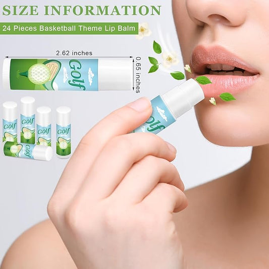 Demissle 24 Pcs Sports Team Gifts Sports Lip Balm Sports Party Favors Sports Theme Lipstick for Team Gifts(Golf)