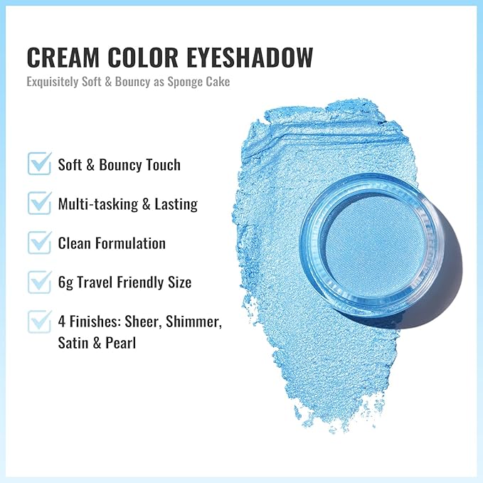 Oulac Cream Eyeshadow also for Highlighter Large Capacity Highly Pigmented Eye Shadow Waterproof &Long Lasting with Moisturizing Formula, Shimmer Glitter Eye Makeup. 6g.16+02