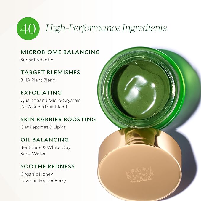 Tata Harper Clarifying Mask, BHA Face Mask for Blemishes, Exfoliating Face Mask with AHA's, Natural Skincare, 30ml