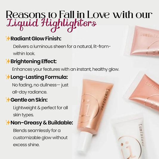M2U NYC Liquid Highlighter Makeup – Lightweight Luminizer for Natural Radiant Glow with Shimmer – Ultra Smooth Hydrating Illuminator, Face, Cheekbone & Body Glow Enhancer Pink Pearl (Futurity)