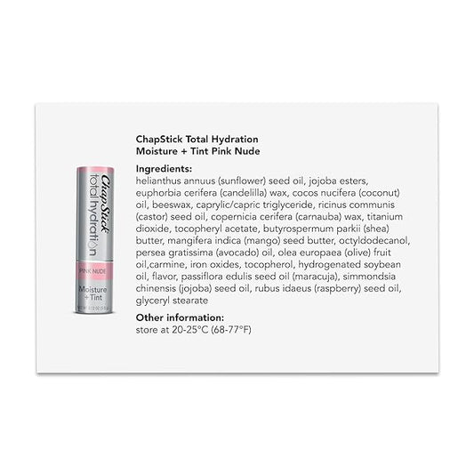 ChapStick Total Hydration Tinted Lip Balm Tubes and Lip Scrub Regimen Pack, Tinted Lip Moisturizer and Exfoliator - 0.12 Oz Lip Balm (4 Count) and 0.27 Oz Lip Scrub