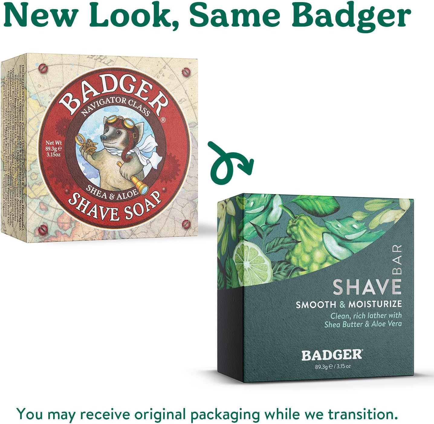 Badger Shaving Soap Puck, Organic Moisturizing Shave Soap Bar, Rich Lasting Lather, Light Natural Scent, Plastic Free & Vegan Shave Soap for Men & Women, 3.15 oz Bar