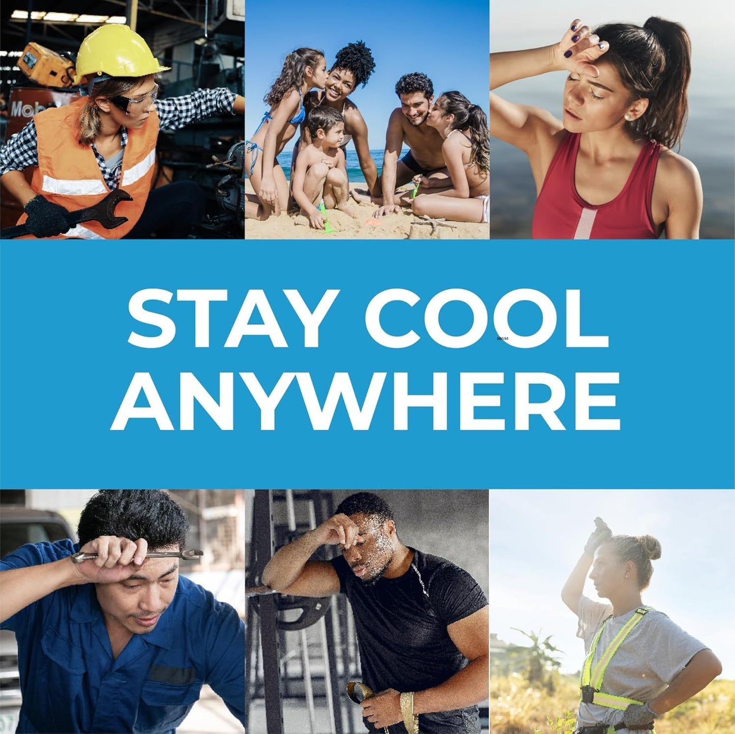 SHAKEitCOOL Original Cooling Towel – Be Cool in Style - Heat Relief, Soft, Lightweight, Sun Protection, Easy Clean - Perfect for Biking, Hiking, Running, Yoga, Golf, Gym, Baseball - Cheer