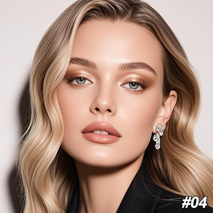 Erinde 4 Colors Eyeshadow Palette Eye Shadow Makeup, Matte Shimmer Metallic Off-white Champagne Reddish brown Nude Neutral Eyeshadow, Long Wearing, Pigmented Blendable, Quad Eye Shadow Palette, 04