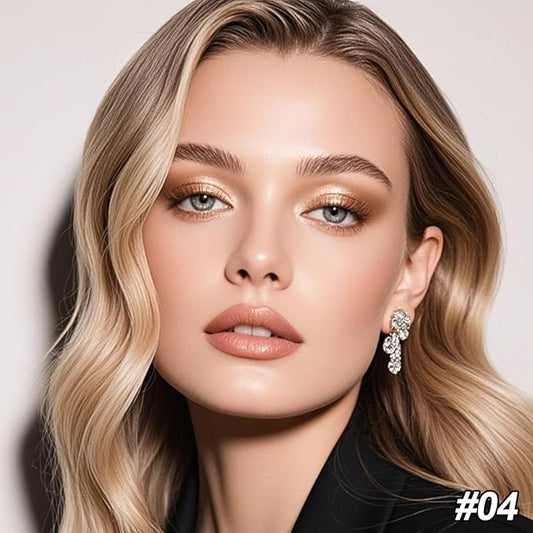 Erinde 4 Colors Eyeshadow Palette Eye Shadow Makeup, Matte Shimmer Metallic Off-white Champagne Reddish brown Nude Neutral Eyeshadow, Long Wearing, Pigmented Blendable, Quad Eye Shadow Palette, 04