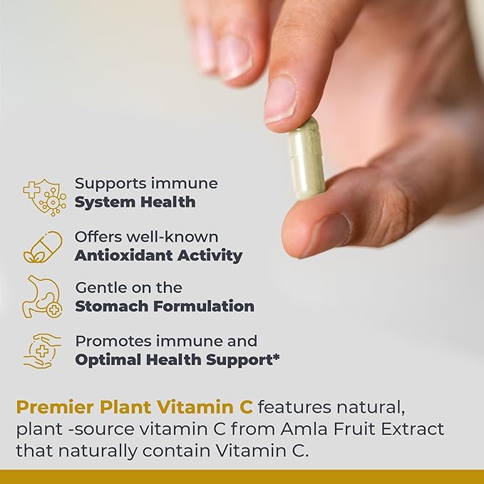 Premier Research Labs Vitamin C Supplement - Natural Vitamin C, Whole Food Vitamin C, Essential C Complex, Pure with Bioflavonoids & Organic Ingredients - 60 Vegetarian Capsules